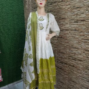 designer cotton frock suit