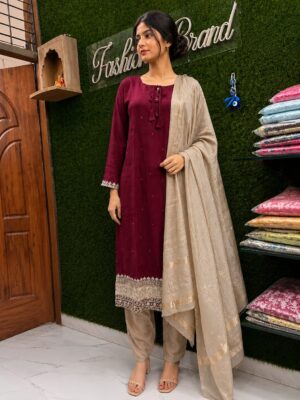 Vichitra Silk Suit Set