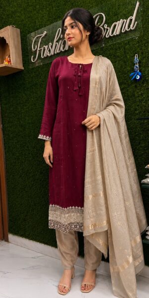 Vichitra Silk Suit Set