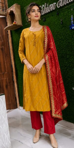 Premium Silk Kurta Pant Dupatta