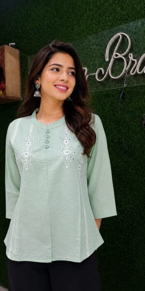 Elegant Rayon Embroidered Top for Women