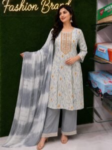 Rayon 3 Piece Suit with Soft Chiffon Dupatta