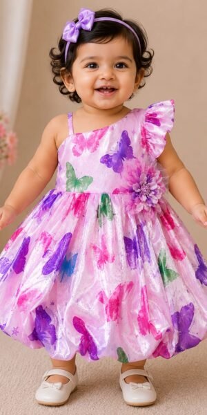 Organza Fabric Party Wear Frock for Girls