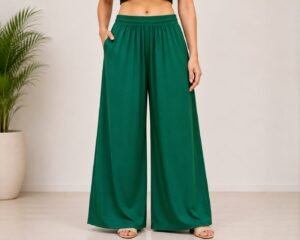 Premium Cotton Free Size Rama green Palazo