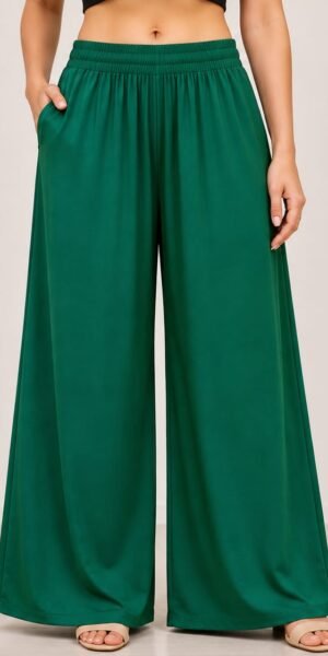 Premium Cotton Free Size Rama green Palazo