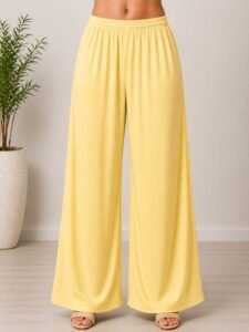 Premium Cotton Free Size Lemon colour Palazo