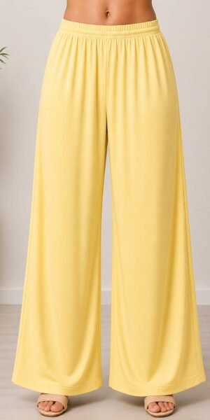 Premium Cotton Free Size Lemon colour Palazo