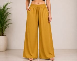 Premium Cotton Free Size Mustard Yellow Palazo