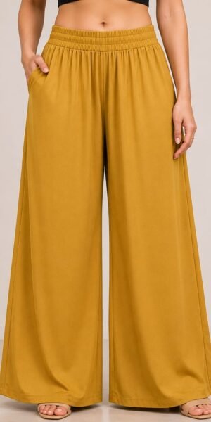 Premium Cotton Free Size Mustard Yellow Palazo