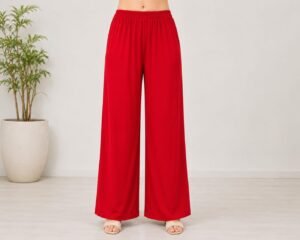 Premium Cotton Free Size Red Palazo