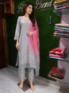 Premium Embroidered Silk Suit Set