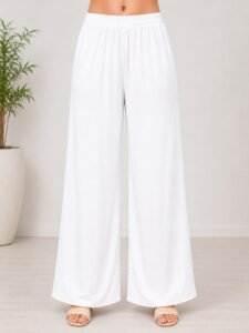 Premium Cotton Free Size White Palazo