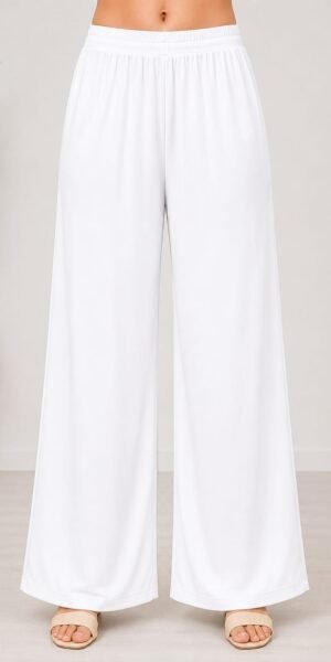 Premium Cotton Free Size White Palazo